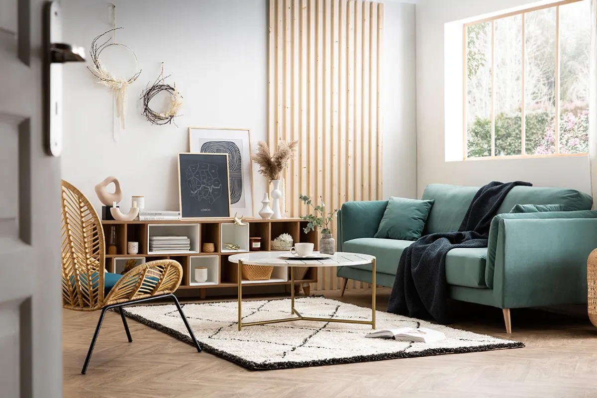 Miliboo Design-Sofa VOGUE drei Sitze aus hellgrauem Samt* Design-sofas