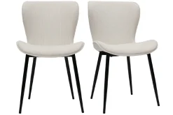 Miliboo Design-Stühle aus beigem Cord mit Samteffekt und schwarzen Metallbeinen (2er-Set) ADDICT* Design-stühle