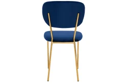 Miliboo Design-Stühle aus blauem Samt und vergoldetem Metallgestell - 2er-Satz LEPIDUS* Design-stühle