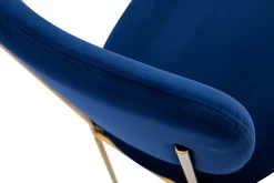 Miliboo Design-Stühle aus blauem Samt und vergoldetem Metallgestell - 2er-Satz LEPIDUS* Design-stühle