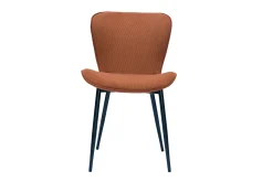 Miliboo Design-Stühle aus Cordstoff in Terracotta und schwarzem Metall (2er-Set) ADDICT* Design-stühle