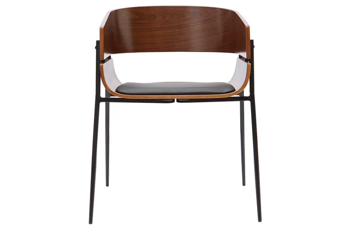 Miliboo Design-Stühle aus dunklem Holz und schwarzem Metall (2er-Set) WESS* Design-stühle
