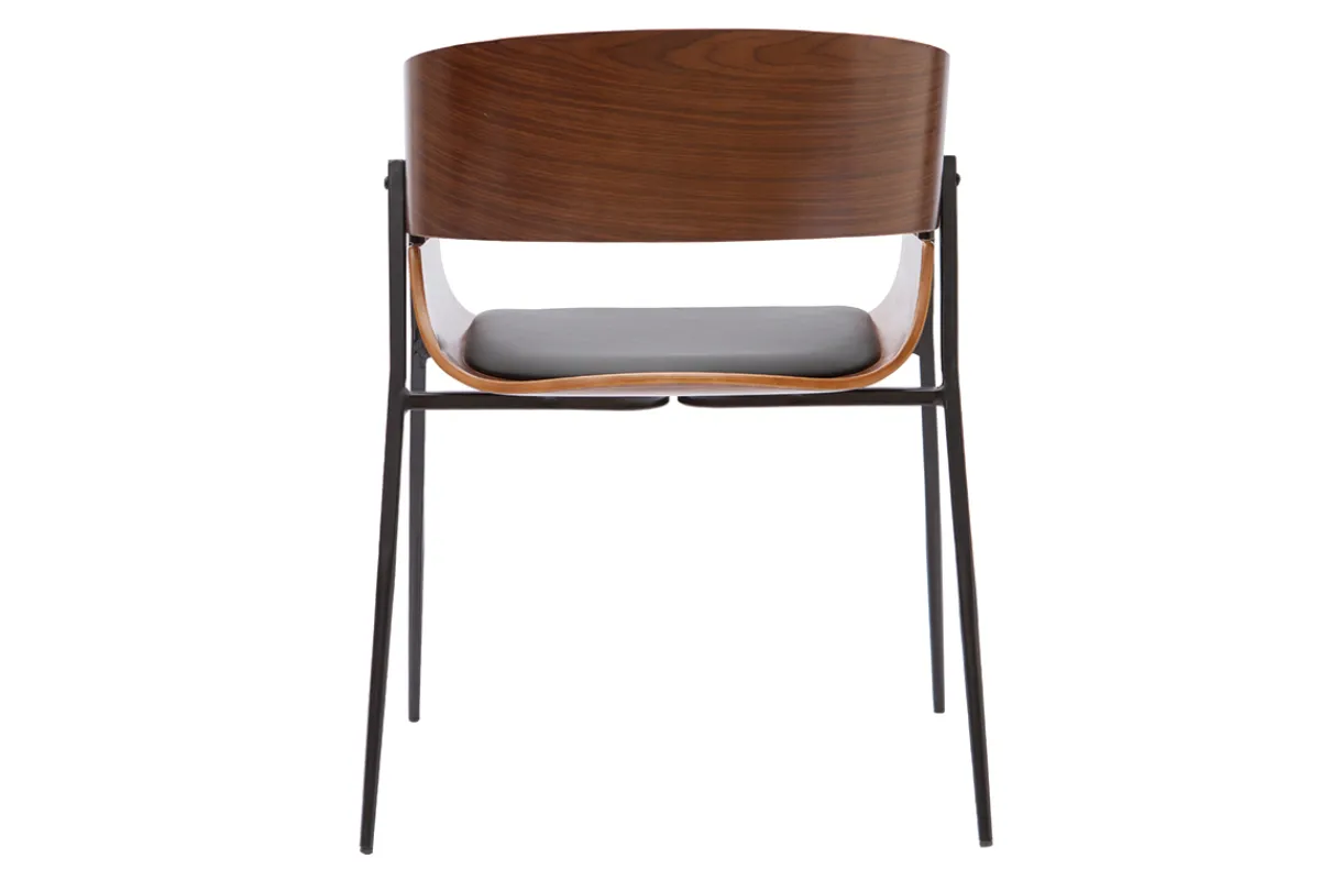 Miliboo Design-Stühle aus dunklem Holz und schwarzem Metall (2er-Set) WESS* Design-stühle