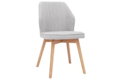 Miliboo Design-Stühle aus grauem Stoff mit Samteffekt und Füße aus Holz (2er-Set) FANETTE* Design-stühle
