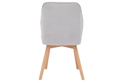 Miliboo Design-Stühle aus grauem Stoff mit Samteffekt und Füße aus Holz (2er-Set) FANETTE* Design-stühle