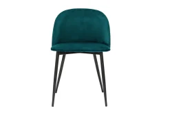 Miliboo Design-Stühle aus petrolblauem Samtstoff und schwarzem Metall (2er-Set) CELESTE* Design-stühle