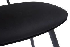 Miliboo Design-Stühle aus schwarzem Samtstoff, Metall und naturfarbenem Rattangeflecht (2er-Set) TOLMA* Design-stühle