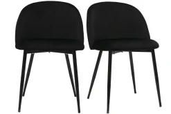 Miliboo Design-Stühle aus schwarzem Samt und schwarzem Metall (2er-Set) CELESTE* Design-stühle