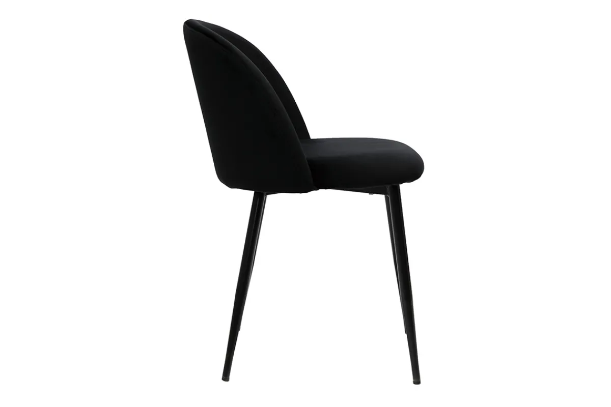 Miliboo Design-Stühle aus schwarzem Samt und schwarzem Metall (2er-Set) CELESTE* Design-stühle