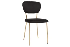 Miliboo Design-Stühle aus schwarzem Samt und vergoldetem Metall (2er-Set) LEPIDUS* Design-stühle