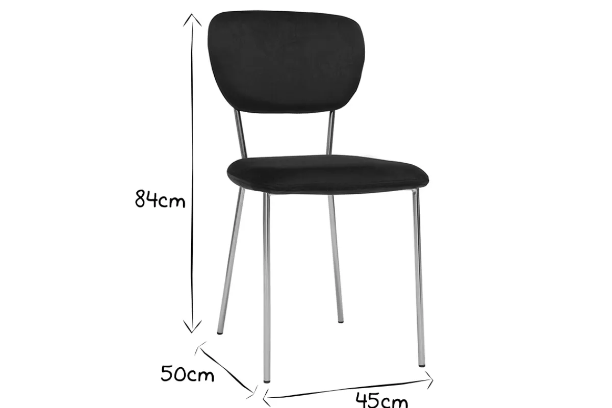 Miliboo Design-Stühle aus schwarzem Samt und vergoldetem Metall (2er-Set) LEPIDUS* Design-stühle