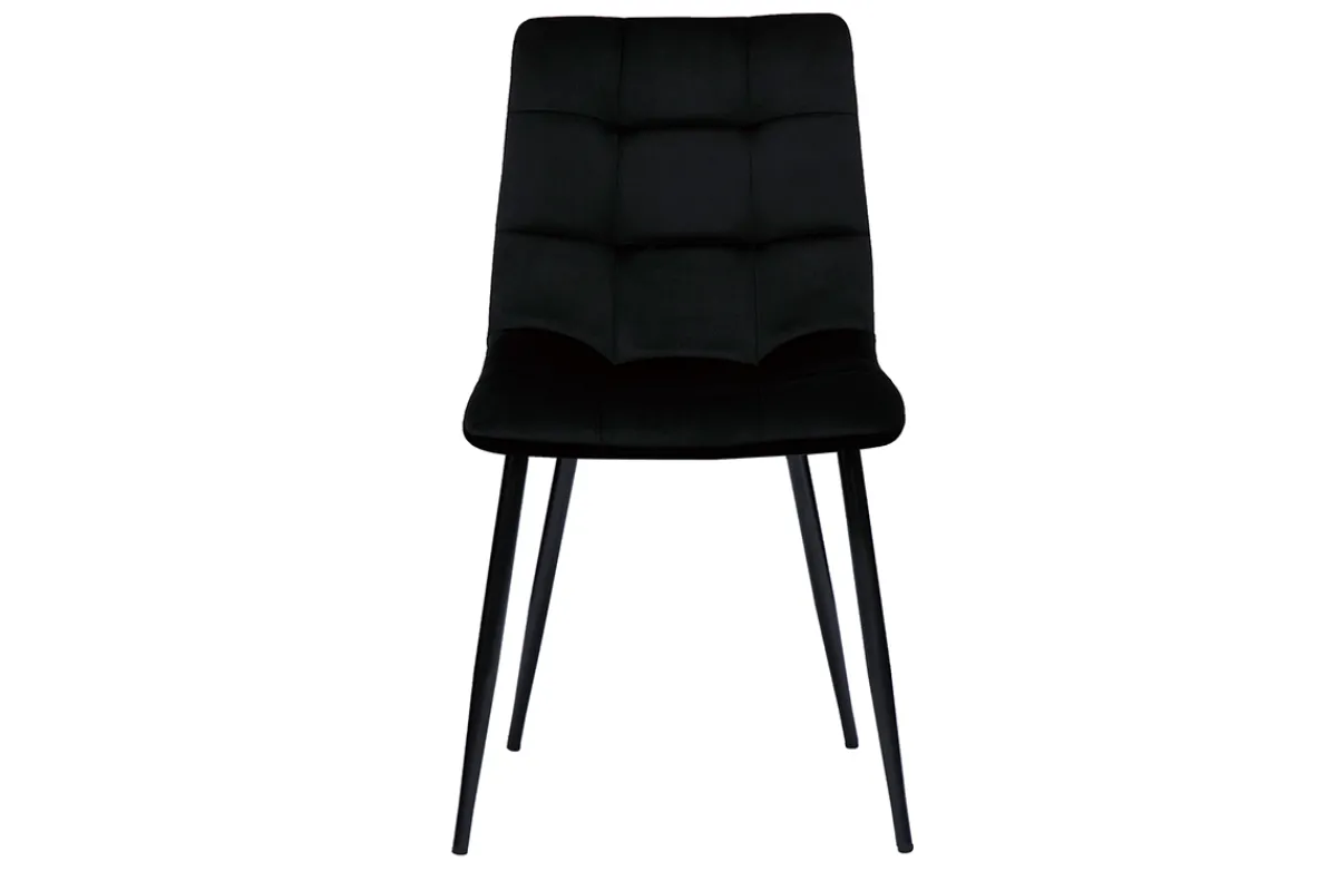 Miliboo Design-Stühle aus schwarzem Samtstoff und Metall (2er-Set) MAXWELL* Design-stühle