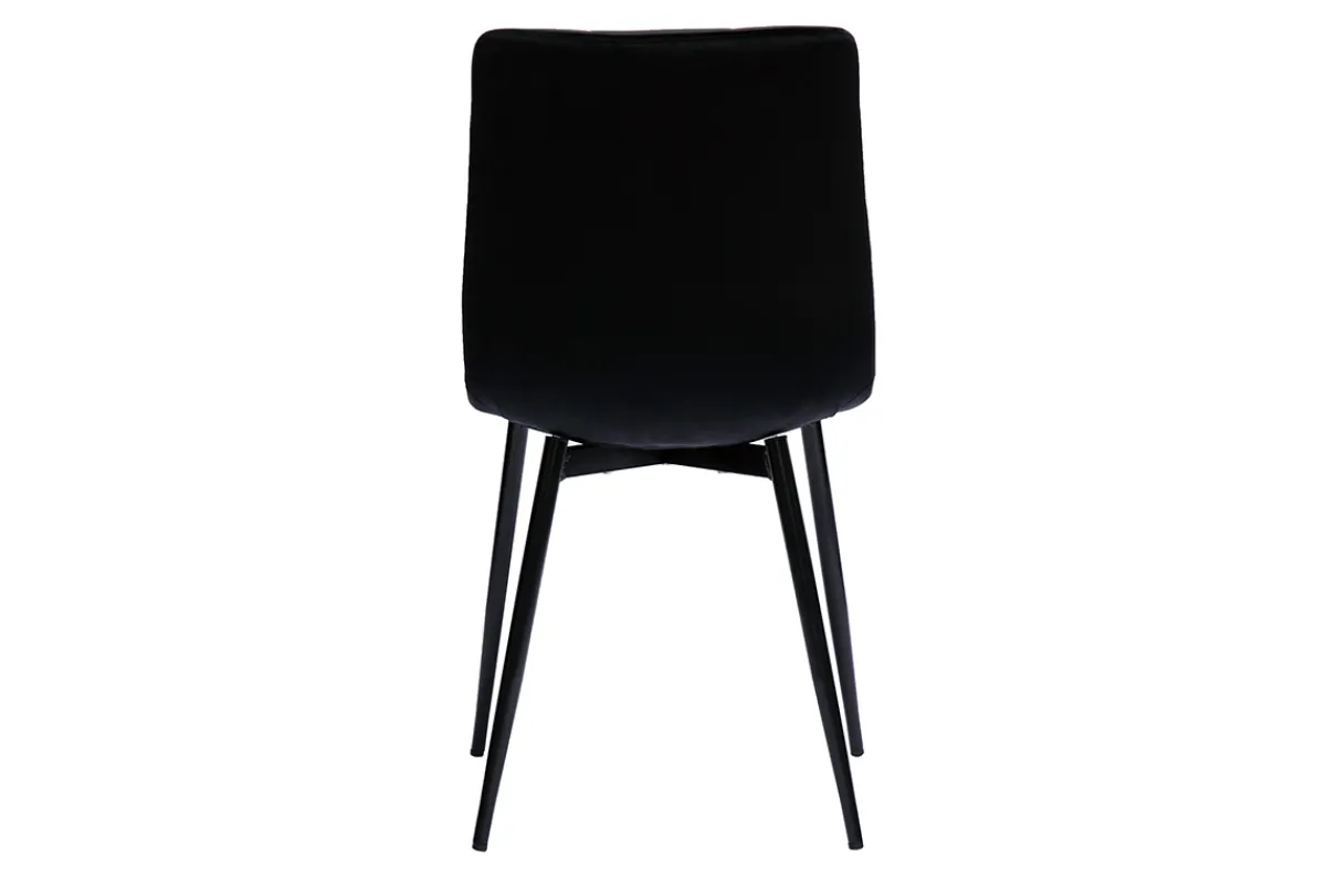 Miliboo Design-Stühle aus schwarzem Samtstoff und Metall (2er-Set) MAXWELL* Design-stühle