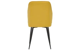 Miliboo Design-Stühle aus senfgelbem Stoff mit Samteffekt mit Beinen aus schwarzem Metall (2er-Set) FANETTE* Design-stühle