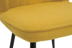Miliboo Design-Stühle aus senfgelbem Stoff mit Samteffekt mit Beinen aus schwarzem Metall (2er-Set) FANETTE* Design-stühle