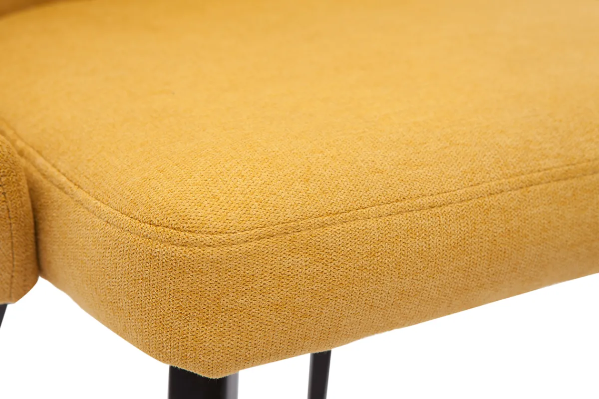 Miliboo Design-Stühle aus senfgelbem Stoff mit Samteffekt und schwarzem Metall (2er-Set) REEZ* Design-stühle