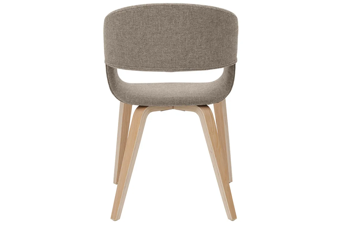 Miliboo Design-Stühle aus taupefarbenem Stoff mit hellen Holzbeinen (2er-Set) SLAM* Design-stühle