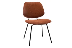 Miliboo Design-Stühle aus terracottafarbenem Stoff mit Samteffekt und schwarzem Metallfuß (2er-Set) BARNET* Design-stühle