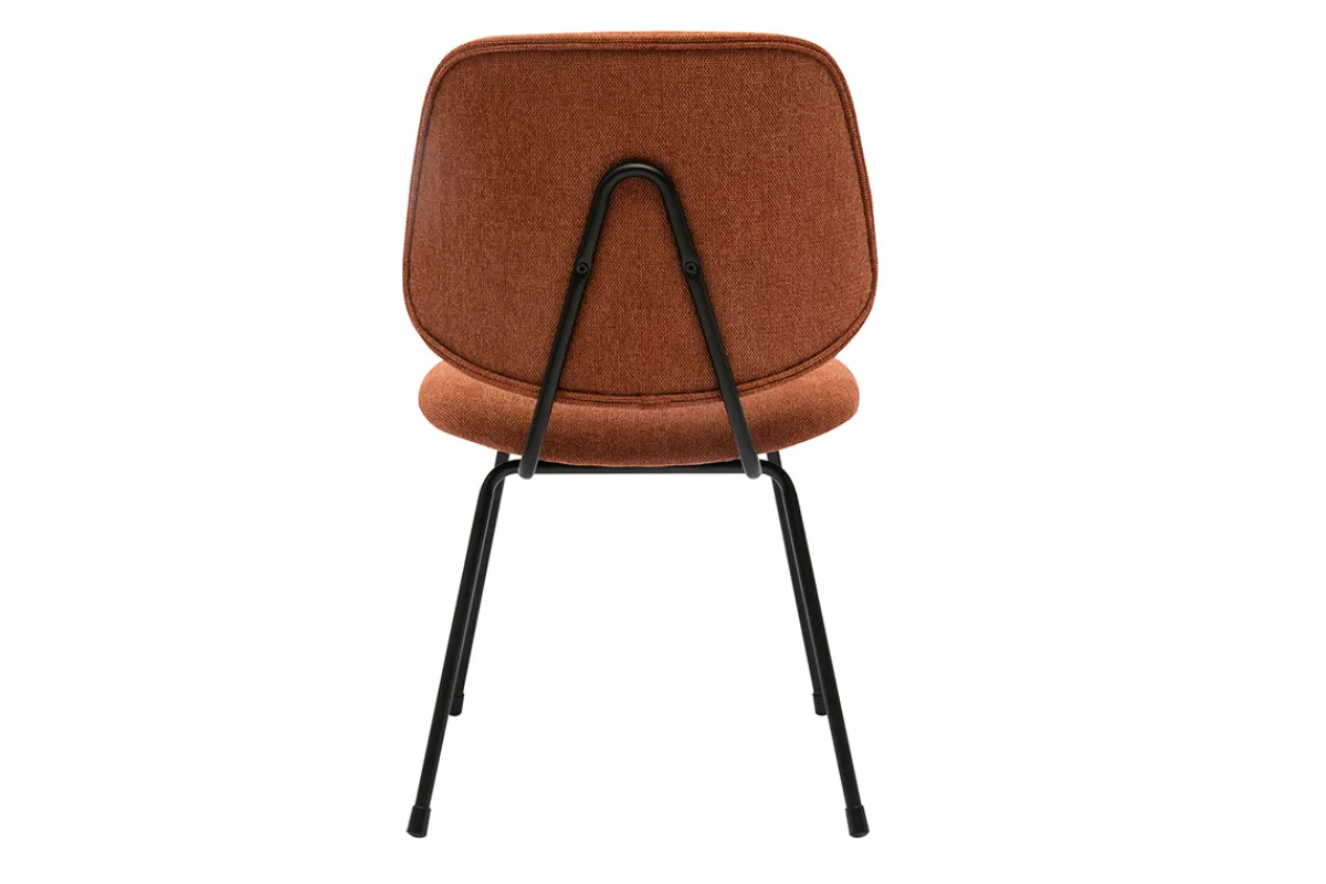Miliboo Design-Stühle aus terracottafarbenem Stoff mit Samteffekt und schwarzem Metallfuß (2er-Set) BARNET* Design-stühle