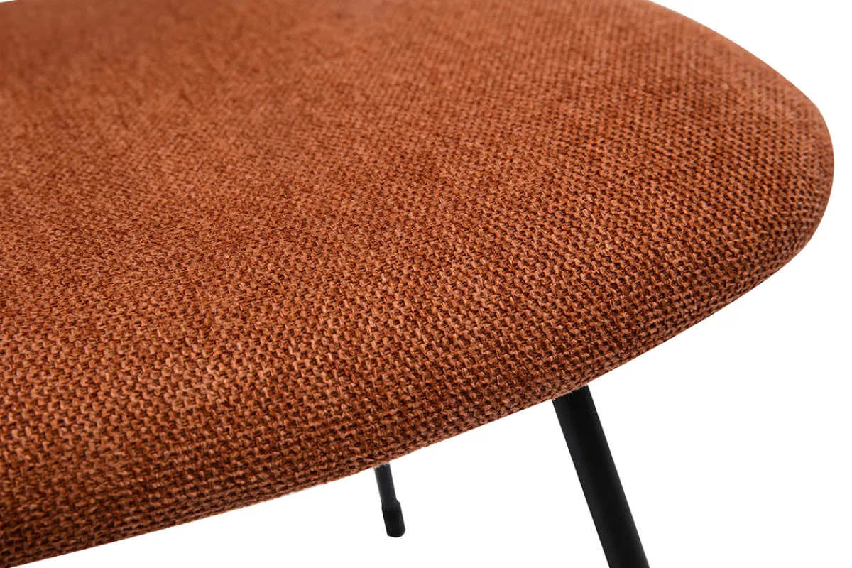 Miliboo Design-Stühle aus terracottafarbenem Stoff mit Samteffekt und schwarzem Metallfuß (2er-Set) BARNET* Design-stühle