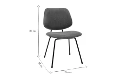 Miliboo Design-Stühle aus terracottafarbenem Stoff mit Samteffekt und schwarzem Metallfuß (2er-Set) BARNET* Design-stühle