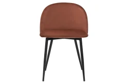 Miliboo Design-Stühle aus terracottafarbenem Samtstoff und schwarzem Metall (2er-Set) CELESTE* Design-stühle