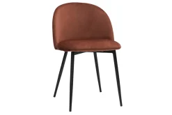 Miliboo Design-Stühle aus terracottafarbenem Samtstoff und schwarzem Metall (2er-Set) CELESTE* Design-stühle