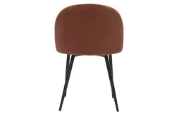 Miliboo Design-Stühle aus terracottafarbenem Samtstoff und schwarzem Metall (2er-Set) CELESTE* Design-stühle