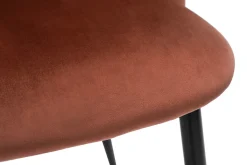 Miliboo Design-Stühle aus terracottafarbenem Samtstoff und schwarzem Metall (2er-Set) CELESTE* Design-stühle