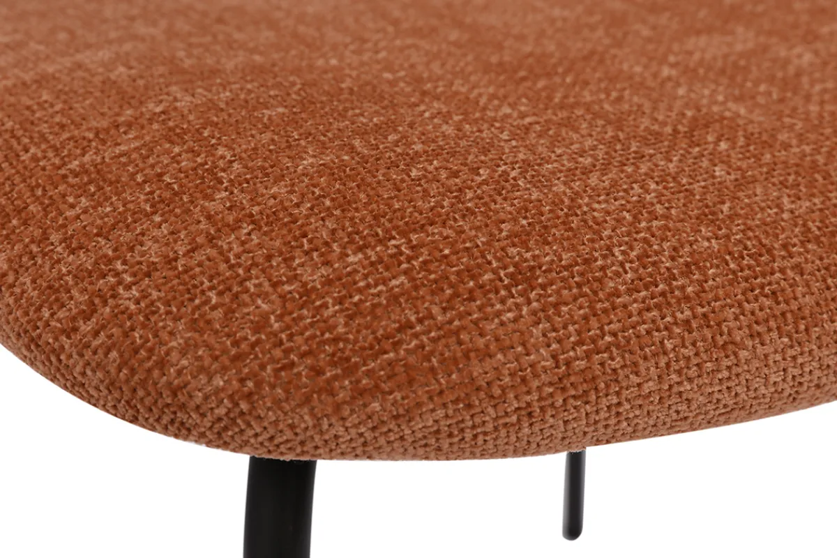 Miliboo Design-Stühle aus texturiertem Samtstoff in verbrannter Erde, schwarzem Metall und Rattan-Geflecht (2er-Set) MIRANDA* Design-stühle