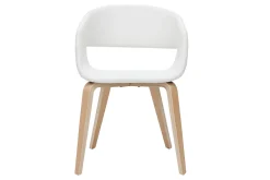 Miliboo Design-Stühle aus weißem Polyurethan mit hellen Holzbeinen (2er-Set) SLAM* Design-stühle