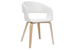 Miliboo Design-Stühle aus weißem Polyurethan mit hellen Holzbeinen (2er-Set) SLAM* Design-stühle