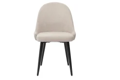 Miliboo Design-Stühle beiger Stoff mit Samteffekt und schwarzer Metallfuß (2er-Set) REEZ* Design-stühle