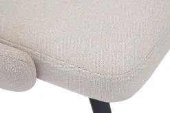 Miliboo Design-Stühle beiger Stoff mit Samteffekt und schwarzer Metallfuß (2er-Set) REEZ* Design-stühle