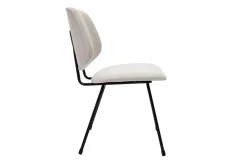 Miliboo Design-Stühle beiger Stoff mit Samteffekt und schwarzer Metallfuß (2er-Set) BARNET* Design-stühle