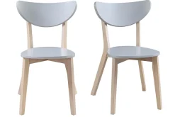 Miliboo Design-Stühle Grau Beine aus Holz LEENA (2er-Set)* Design-stühle|Holzstühle