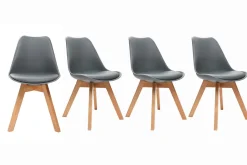 Miliboo Design-Stühle Grau 4er-Set PAULINE* Design-stühle
