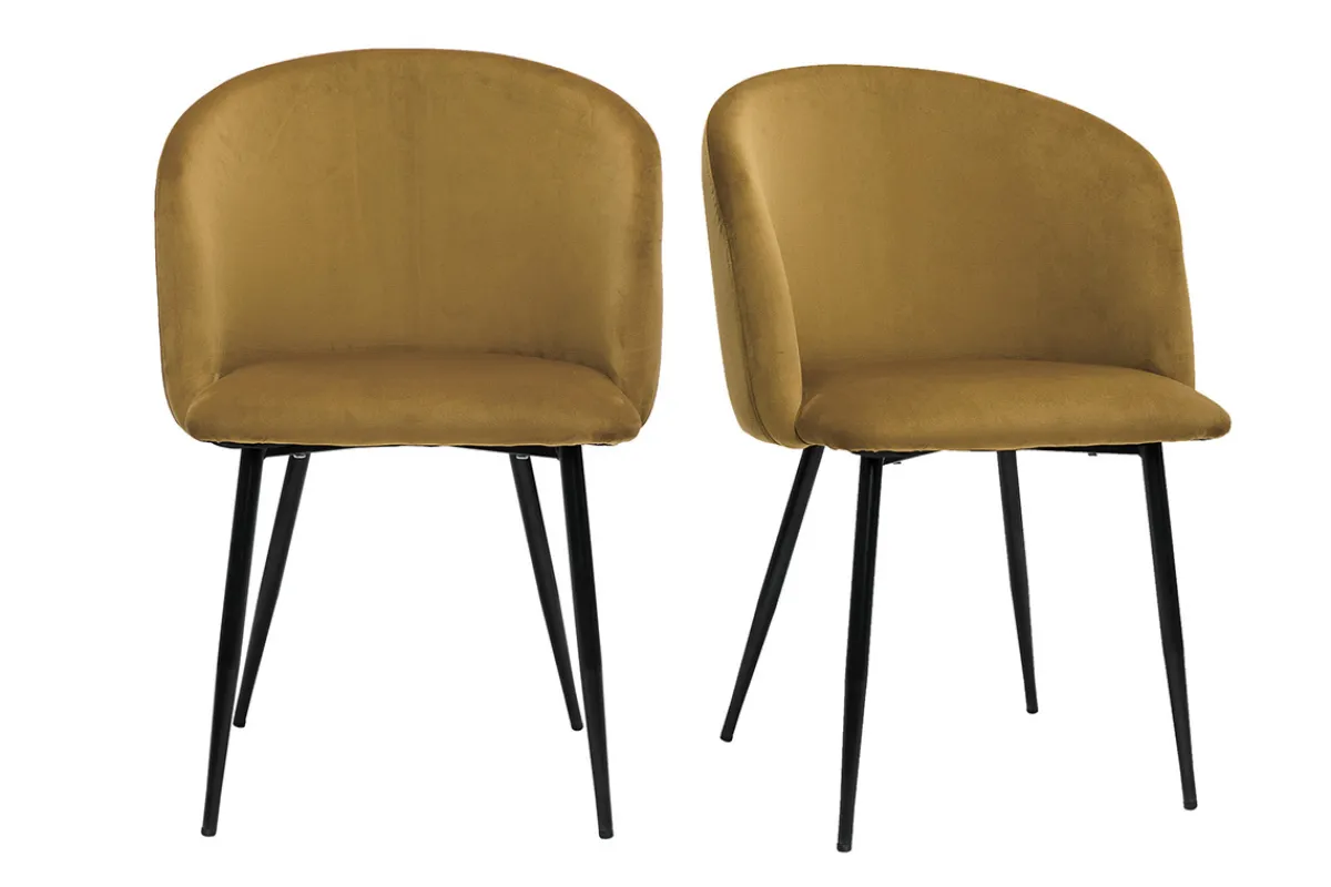 Miliboo Design-Stühle in bronzefarbenem Samt (2er-Set) VANITY* Design-stühle