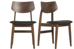 Miliboo Design-Stühle in Schwarz aus dunklem Holz (2er-Set) ELION* Design-stühle