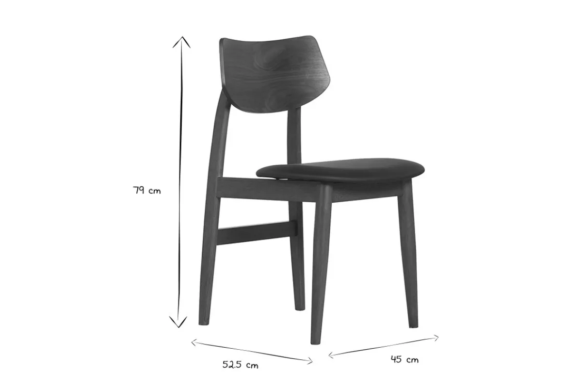 Miliboo Design-Stühle in Schwarz aus dunklem Holz (2er-Set) ELION* Design-stühle