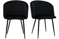 Miliboo Design-Stühle in schwarzem Samt (2er-Set) VANITY* Design-stühle