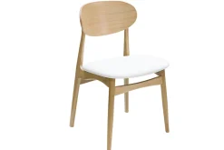 Miliboo Design-Stühle in Weiß und hellem Holz aus massiver Eiche (2er-Set) VICKY* Design-stühle