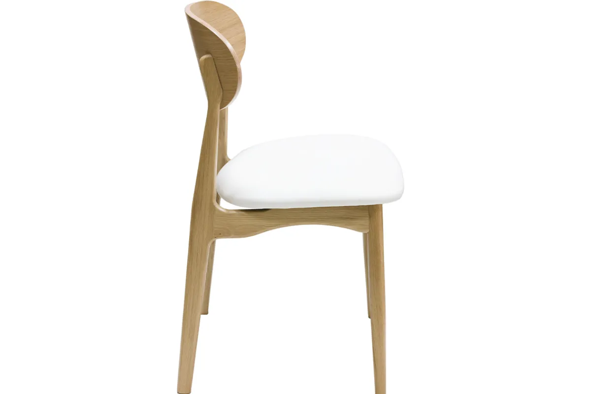 Miliboo Design-Stühle in Weiß und hellem Holz aus massiver Eiche (2er-Set) VICKY* Design-stühle