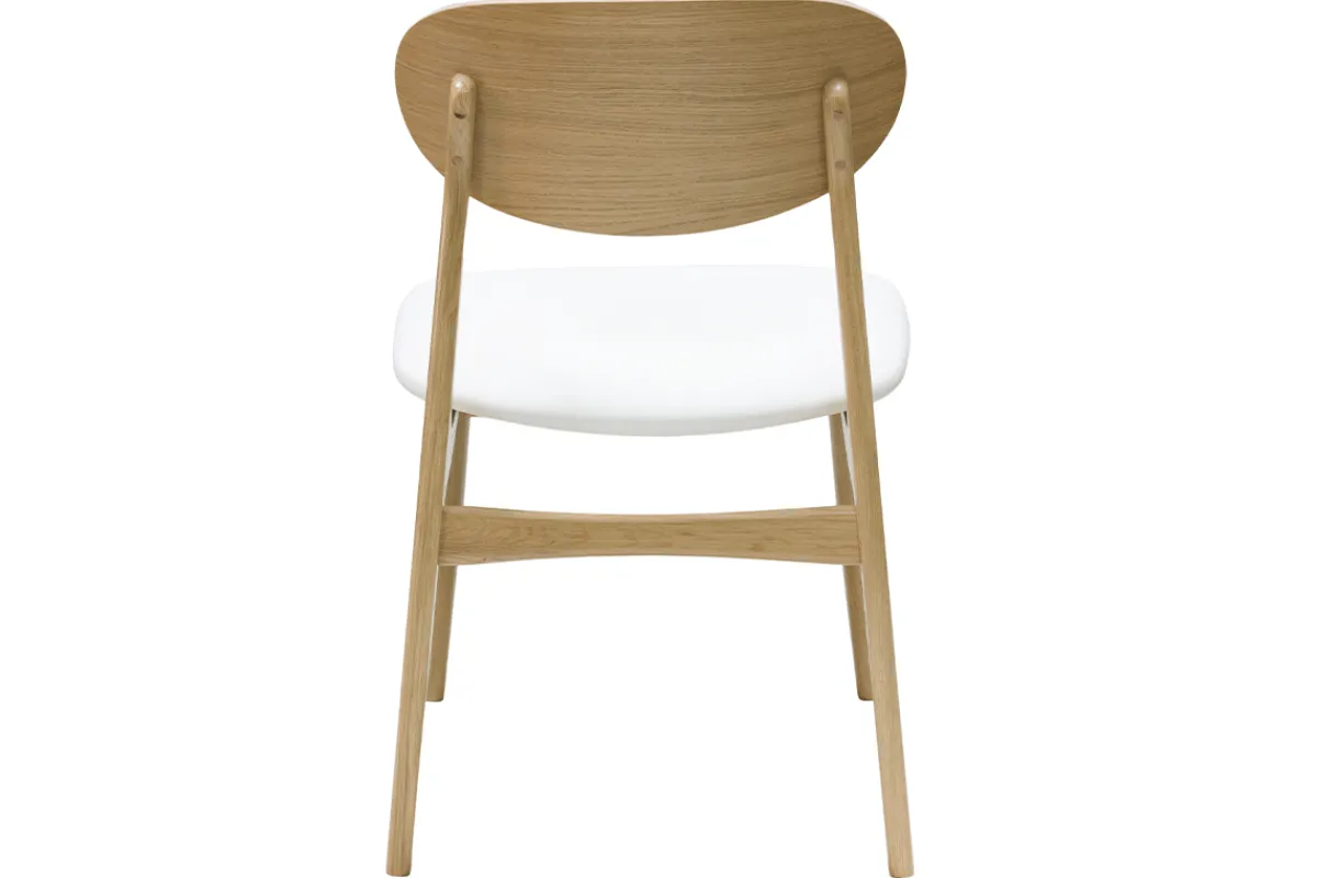 Miliboo Design-Stühle in Weiß und hellem Holz aus massiver Eiche (2er-Set) VICKY* Design-stühle