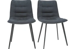 Miliboo Designstühle mit dunkelgrauem Samteffekt (2er-Satz) PARKER* Design-stühle