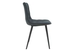 Miliboo Designstühle mit dunkelgrauem Samteffekt (2er-Satz) PARKER* Design-stühle