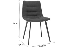 Miliboo Designstühle mit dunkelgrauem Samteffekt (2er-Satz) PARKER* Design-stühle