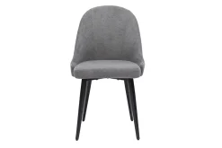 Miliboo Design-Stühle Stoff mit Samteffekt in Grau und schwarze Metallfüße (2er-Set) REEZ* Design-stühle