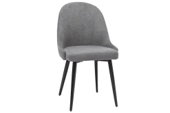 Miliboo Design-Stühle Stoff mit Samteffekt in Grau und schwarze Metallfüße (2er-Set) REEZ* Design-stühle