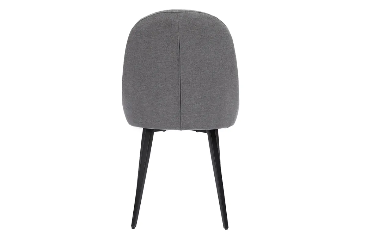 Miliboo Design-Stühle Stoff mit Samteffekt in Grau und schwarze Metallfüße (2er-Set) REEZ* Design-stühle